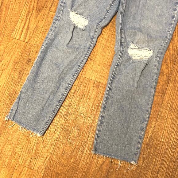 Madewell The Perfect Vintage Jean Light Wash Distressed Raw Hem Size 27P - Picture 3 of 13